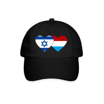 Israël Luxembourg Drapeau Coeur - Casquette classique - noir/noir - Devant