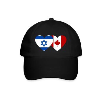 Drapeau d’Israël Canada Coeur - Casquette classique - noir/noir - Devant