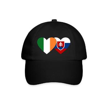 Ireland Slovakia Flag Heart - Baseball Cap - black/black - Front