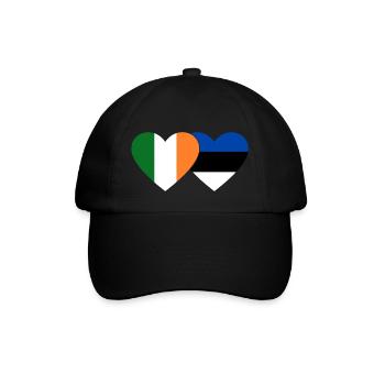 Ireland Estonia Flag Heart - Baseball Cap - black/black - Front