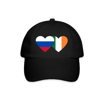 Russia Ireland Flag Heart - Baseball Cap - black/black - Front