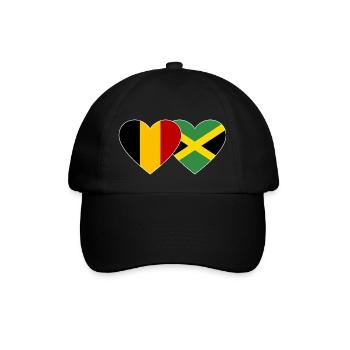 Belgien Jamaika Herz Flagge - Baseballkappe - Schwarz/Schwarz - Vorne
