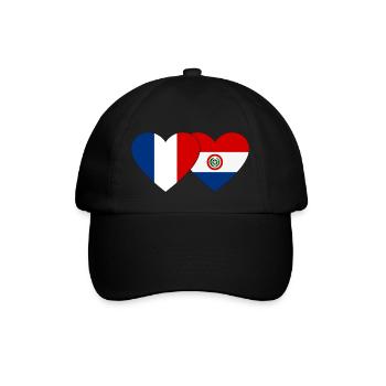 France Paraguay Heart Flag - Baseball Cap - black/black - Front
