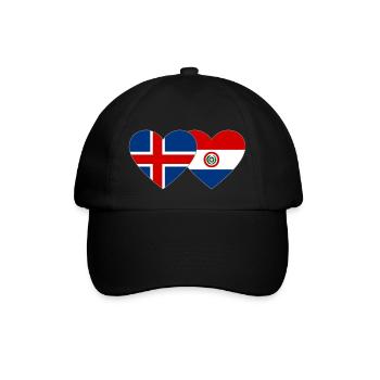Islande Paraguay Drapeau du Cœur - Casquette classique - noir/noir - Devant