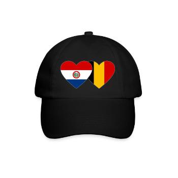 Paraguay Belgium Heart Flag - Baseball Cap - black/black - Front