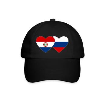 Paraguay Russia Heart Flag - Baseball Cap - black/black - Front