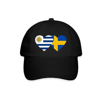 Uruguay Sweden Heart Flag - Baseball Cap - black/black - Front