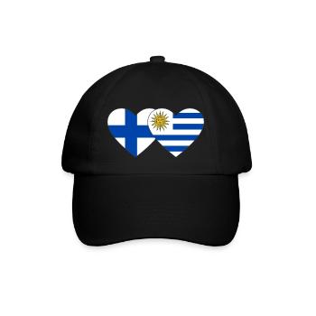 Finland Uruguay Heart Flag - Baseball Cap - black/black - Front