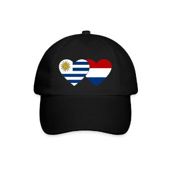 Uruguay Holland Heart Flag - Baseball Cap - black/black - Front