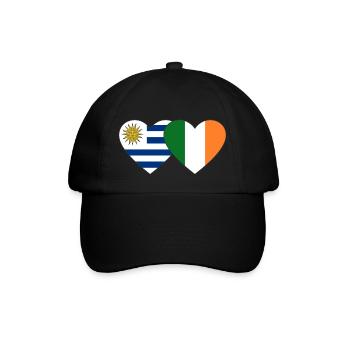 Uruguay Ireland Heart Flag - Baseball Cap - black/black - Front