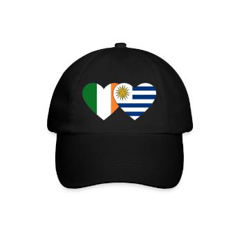 Ireland Uruguay Heart Flag - Baseball Cap - black/black - Front