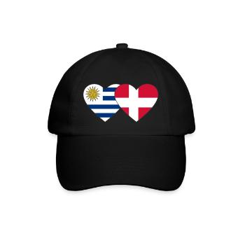 Uruguay Denmark Heart Flag - Baseball Cap - black/black - Front