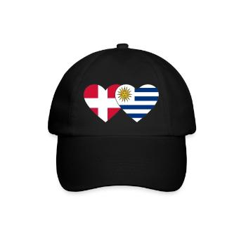 Denmark Uruguay Heart Flag - Baseball Cap - black/black - Front