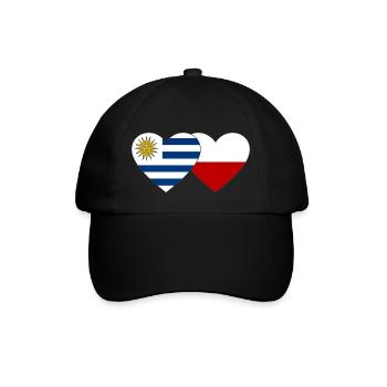 Uruguay Poland Heart Flag - Baseball Cap - black/black - Front