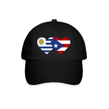 Uruguay Puerto Rico Heart Flag - Baseball Cap - black/black - Front