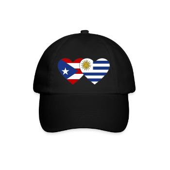 Puerto Rico Uruguay Heart Flag - Baseball Cap - black/black - Front