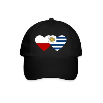 Poland Uruguay Heart Flag - Baseball Cap - black/black - Front