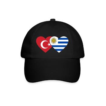 Turkey Uruguay Heart Flag - Baseball Cap - black/black - Front