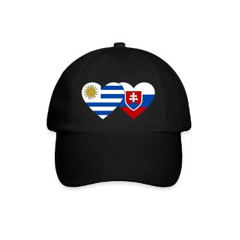 Uruguay Slovakia Heart Flag - Baseball Cap - black/black - Front