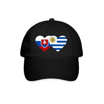 Slovakia Uruguay Heart Flag - Baseball Cap - black/black - Front