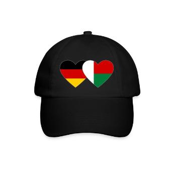Germany Madagascar Heart Flag - Baseball Cap - black/black - Front