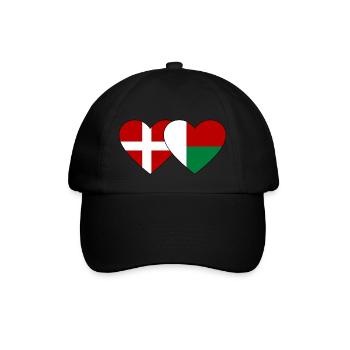 Denmark Madagascar Heart Flag - Baseball Cap - black/black - Front