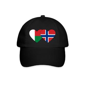 Madagascar Norvège Drapeau du Cœur - Casquette classique - noir/noir - Devant