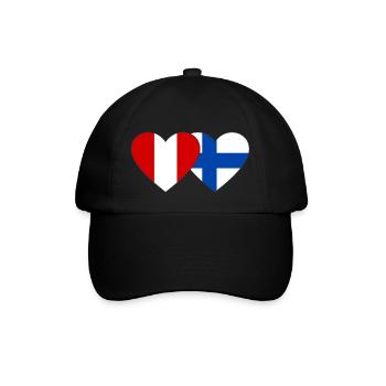 Pérou Finlande Drapeau du cœur - Casquette classique - noir/noir - Devant