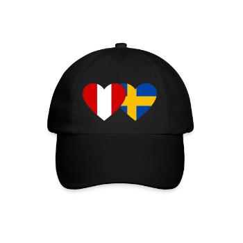 Pérou Suède Drapeau du cœur - Casquette classique - noir/noir - Devant