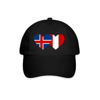 Islande Pérou Drapeau du Cœur - Casquette classique - noir/noir - Devant
