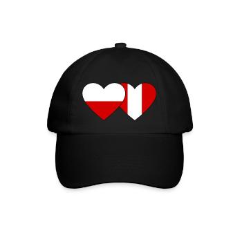 Poland Peru Heart Flag - Baseball Cap - black/black - Front