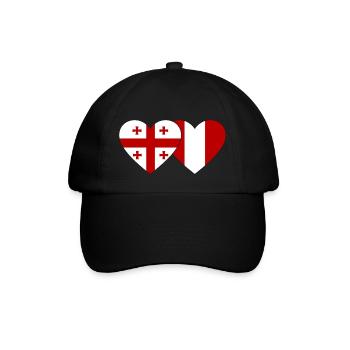 Georgia Peru Heart Flag - Baseball Cap - black/black - Front