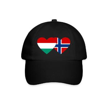 Bulgarie Norvège Drapeau du cœur - Casquette classique - noir/noir - Devant