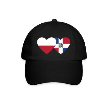 Pologne République dominicaine Flag Heart - Casquette classique - noir/noir - Devant