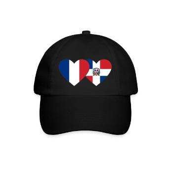 France République Dominicaine Flag Heart - Casquette classique - noir/noir - Devant