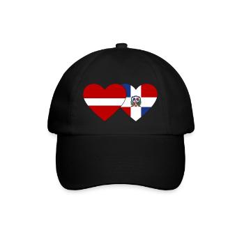 Lettonie République dominicaine Flag Heart - Casquette classique - noir/noir - Devant