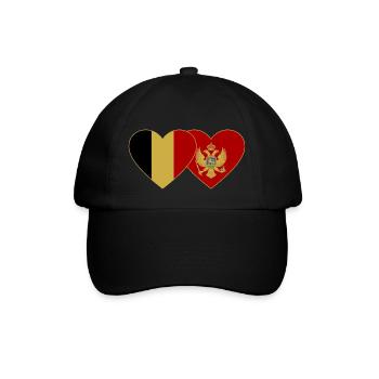 Belgien Montenegro Flagge - Baseballkappe - Schwarz/Schwarz - Vorne