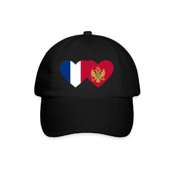 France Montenegro flag - Baseball Cap - black/black - Front
