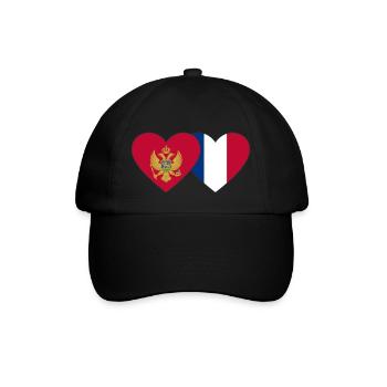 Montenegro Frankreich Flagge - Baseballkappe - Schwarz/Schwarz - Vorne