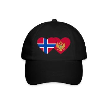 Norwegen Montenegro Flagge - Baseballkappe - Schwarz/Schwarz - Vorne