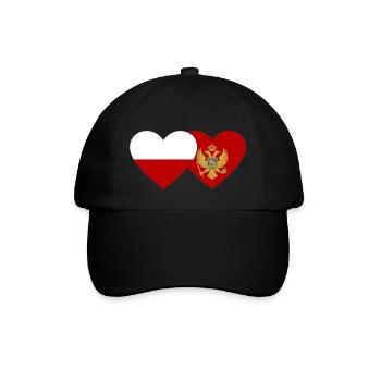 Poland Montenegro flag - Baseball Cap - black/black - Front