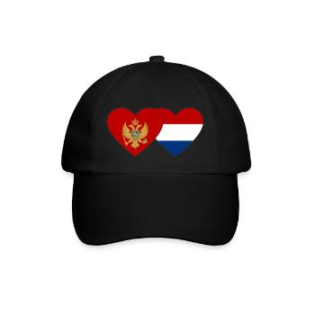 Montenegro Holland Flagge - Baseballkappe - Schwarz/Schwarz - Vorne