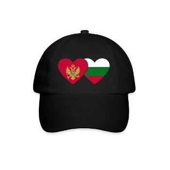 Montenegro Bulgarien Flagge - Baseballkappe - Schwarz/Schwarz - Vorne