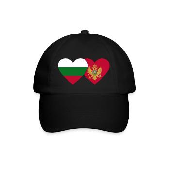 Bulgarien Montenegro Flagge - Baseballkappe - Schwarz/Schwarz - Vorne