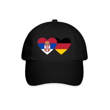 Serbie Allemagne Flag Heart - Casquette classique - noir/noir - Devant