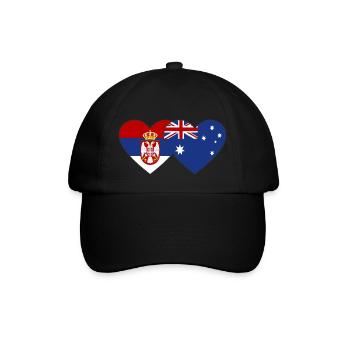 Serbie Australie Drapeau du cœur - Casquette classique - noir/noir - Devant