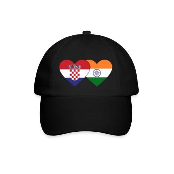 Croatie Inde Flag Heart - Casquette classique - noir/noir - Devant