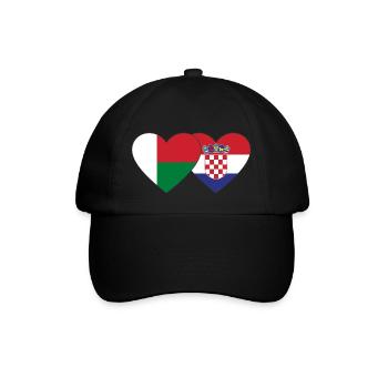 Madagascar Croatie Flag Coeur - Casquette classique - noir/noir - Devant