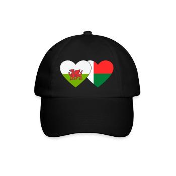 Wales Madagascar Flag Heart - Baseball Cap - black/black - Front