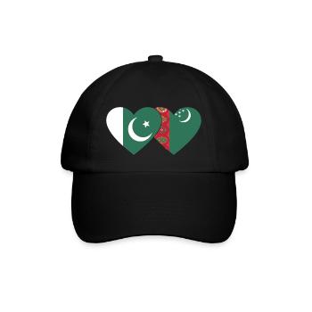 Pakistan Turkménistan Flag Heart - Casquette classique - noir/noir - Devant